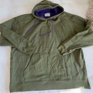Champion Olive Hoodie with Purple Interior
